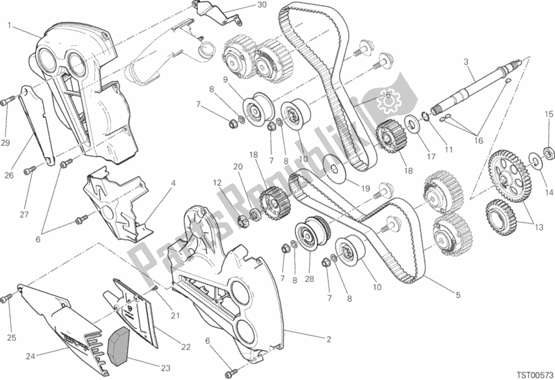 Todas as partes de Sistema De Tempo do Ducati Diavel Xdiavel Thailand 1260 2019